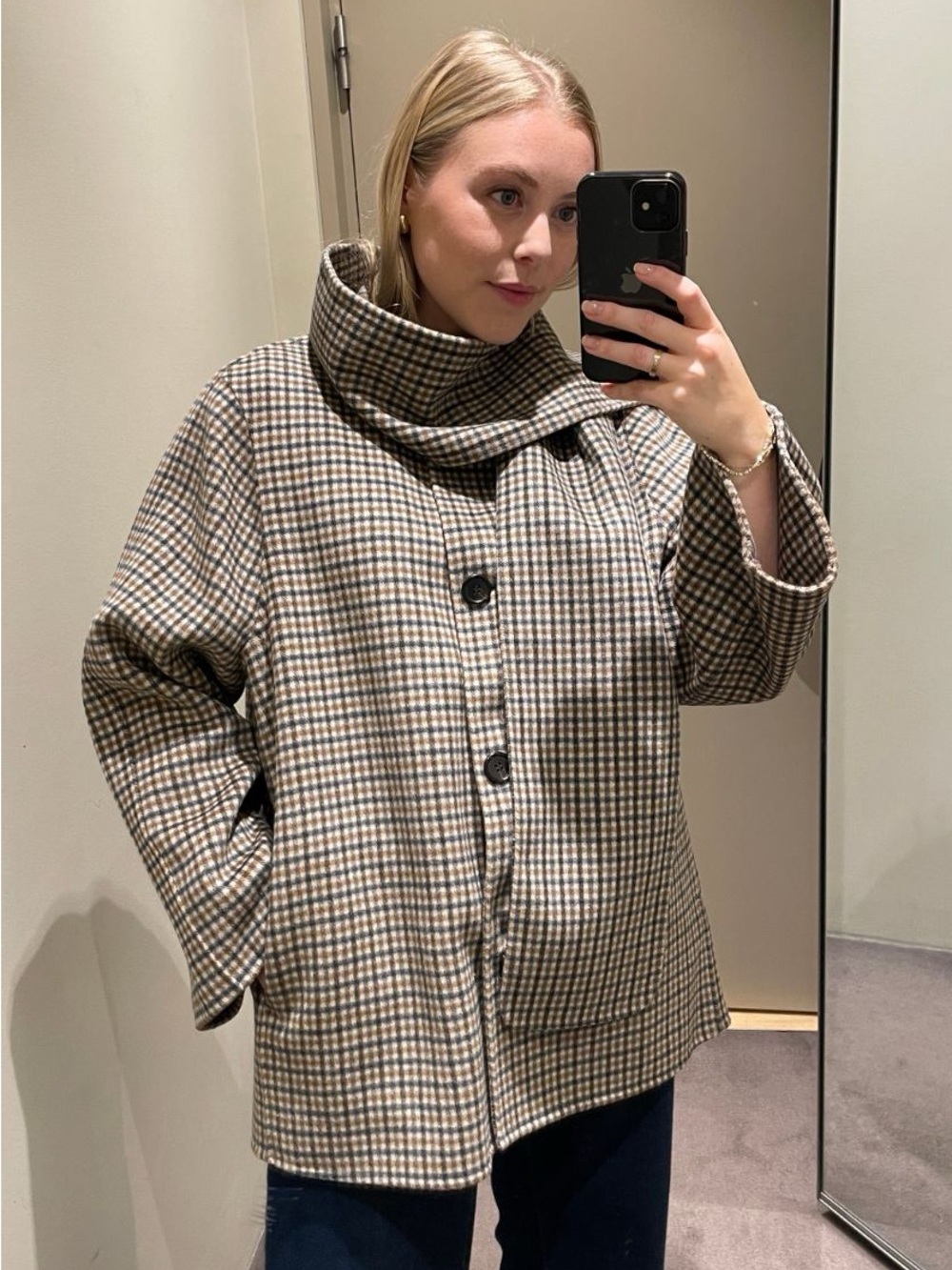 COS DOUBLE-FACED WOOL SCARF SHORT JACKET